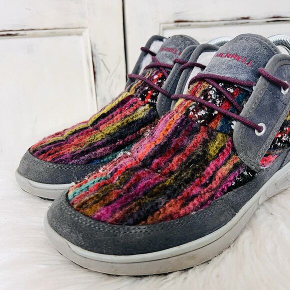 Merrell Pechora Woven Cozy Mid Boots Gray & Colorful - Womens Size 8 Boho - Picture 2 of 8